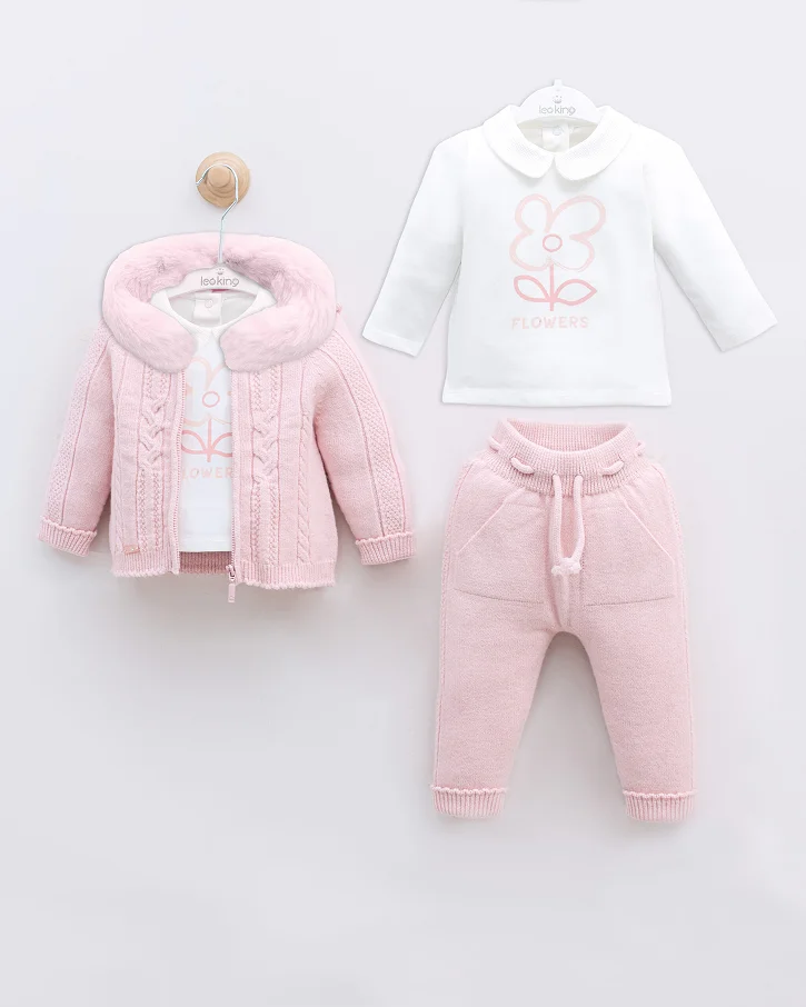 Blossom Pink Fur Flower Set