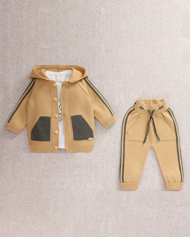 Honey Gold Stripe Track Knit Set