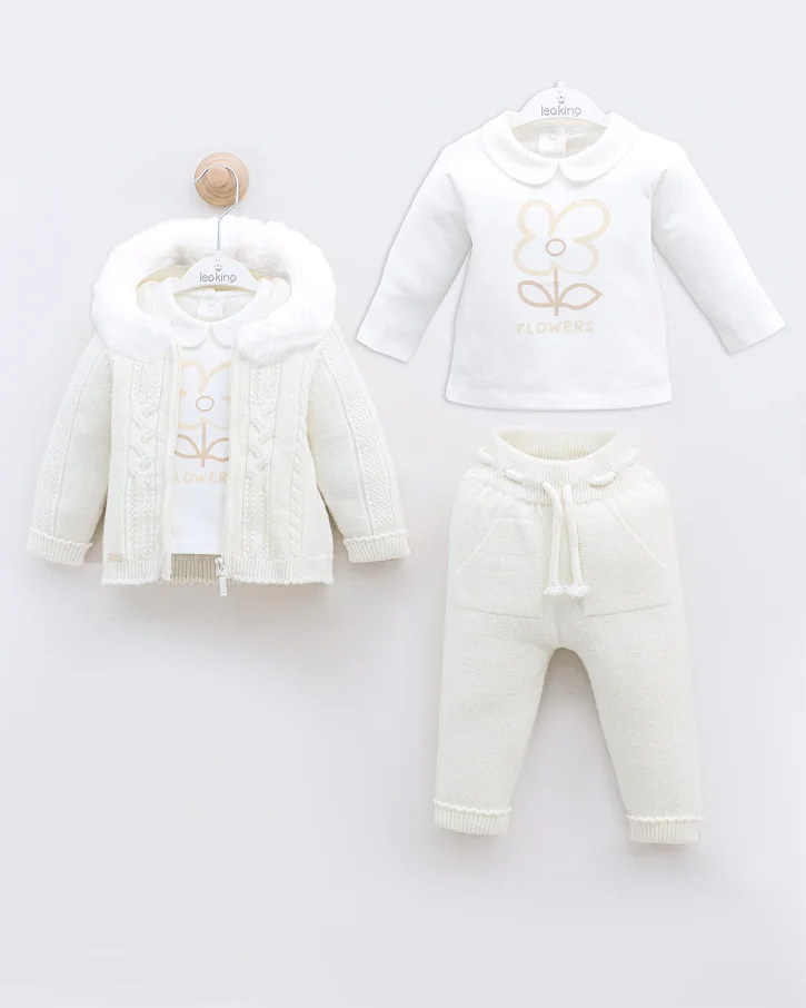 Snow Petal Fur Flower Set